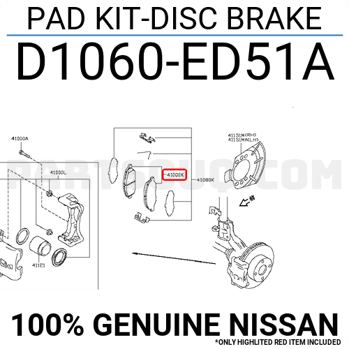 Má Phanh Trước Nissan Sunny Mã phụ tùng D1060ED51A