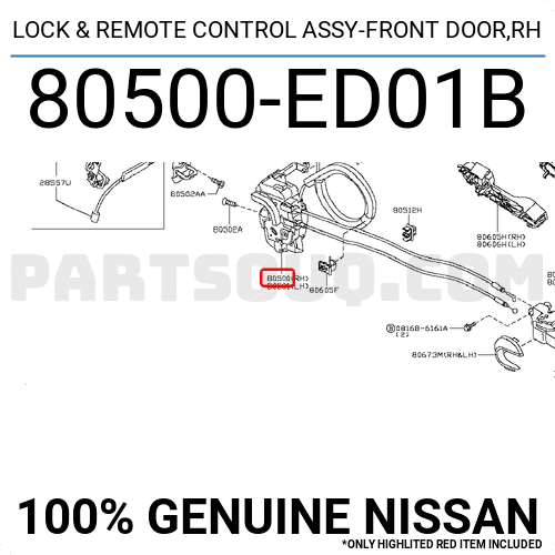 Ổ Khóa Ngậm Cửa Trước - L Nissan Tida OEM 80500ED01B