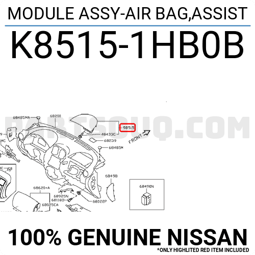 Túi Khí Phụ At Nissan Sunny Mã phụ tùng K85151HB0B