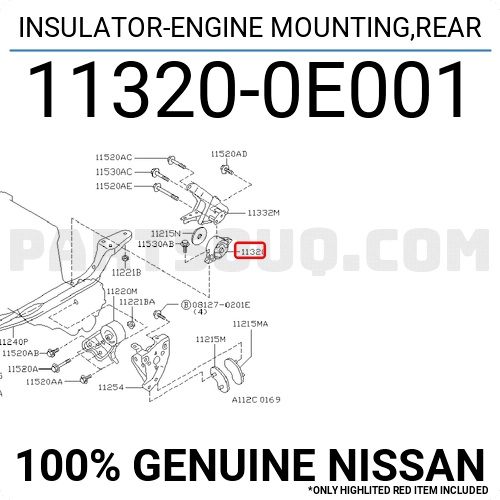 Chân Máy Trước Trái Nissan Bluebird Mã phụ tùng 113200E001