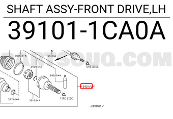Cây Láp At - L Nissan Sunny Mã phụ tùng 391011HM0A