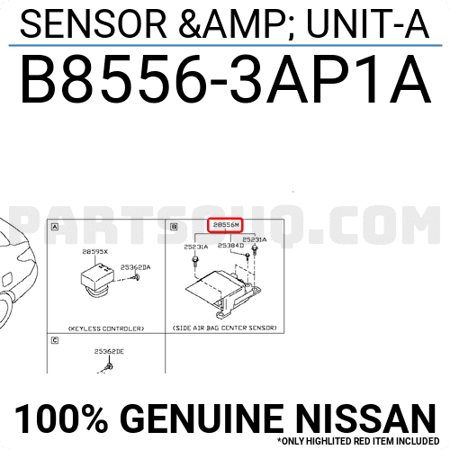 Hộp Điều Khiển Túi Khí Nissan Sunny Mã phụ tùng B85563AP1A