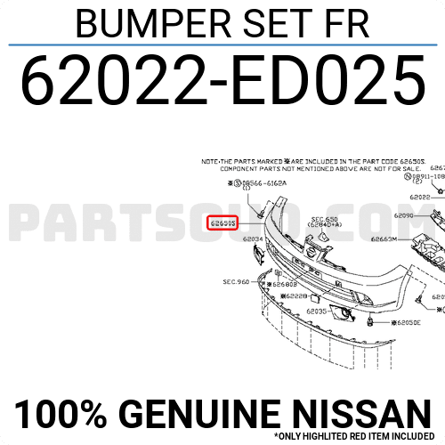 Cản Trước Nissan Tida OEM 62022ED025-OE