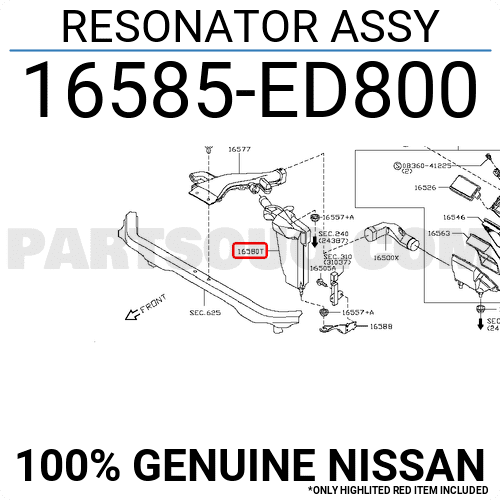 Hộp Lọc Gió Dưới Nissan Livina Mã phụ tùng 16585ED800