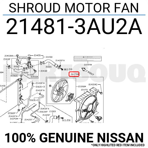 Tấm Bảo Vệ Két Nước Trái Nissan Sunny OEM 214983AA2A