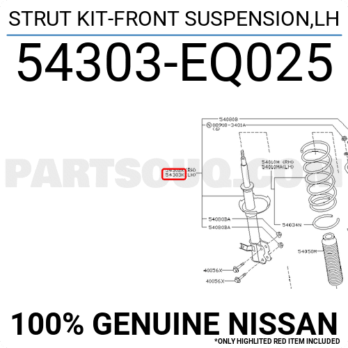 Giảm Xóc Trước Trái Nissan X - trail Mã phụ tùng 54303EQ025