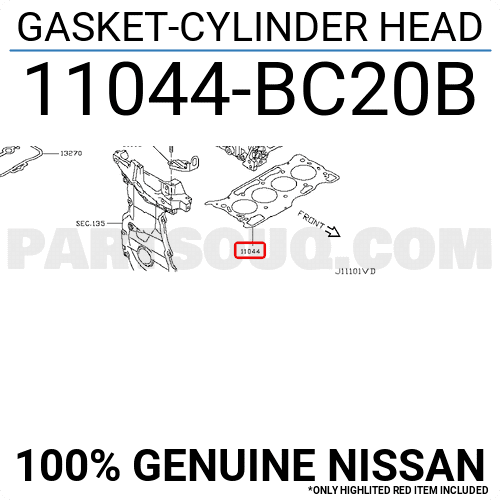 Gioăng Quy Loát Nissan Sunny Mã phụ tùng 11044BC20B
