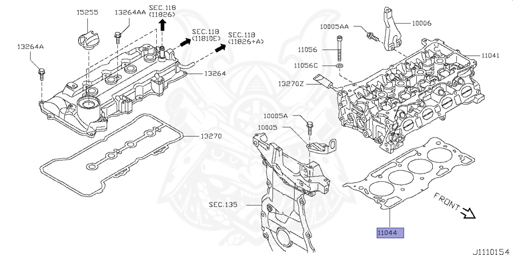 Gioăng Quy Loát Nissan Sunny Mã phụ tùng 11044BC20B