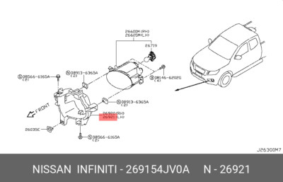 Giá Bắt Đèn Sương Mù , Trái Nissan Navara Mã phụ tùng 269154JV0A