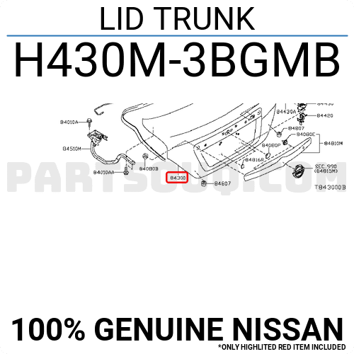 Cốp Hậu Nissan Sunny OEM H430M3BGMB