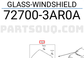 Kính Chắn Gió Nissan Sunny Mã phụ tùng 727003BG0A