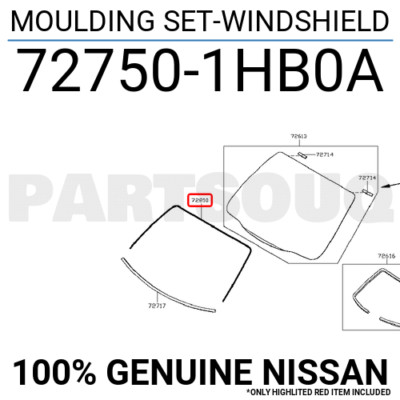 Gioăng Kính Chắn Gió Trước Nissan Sunny Mã phụ tùng 727501HB0A