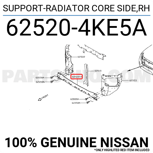 Xương Đỡ Giàn Nóng Két Nước Dưới Nissan Navara Mã phụ tùng 625204KE5A