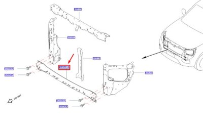 Xương Đỡ Giàn Nóng Két Nước Dưới Nissan Navara Mã phụ tùng 625204KE5A
