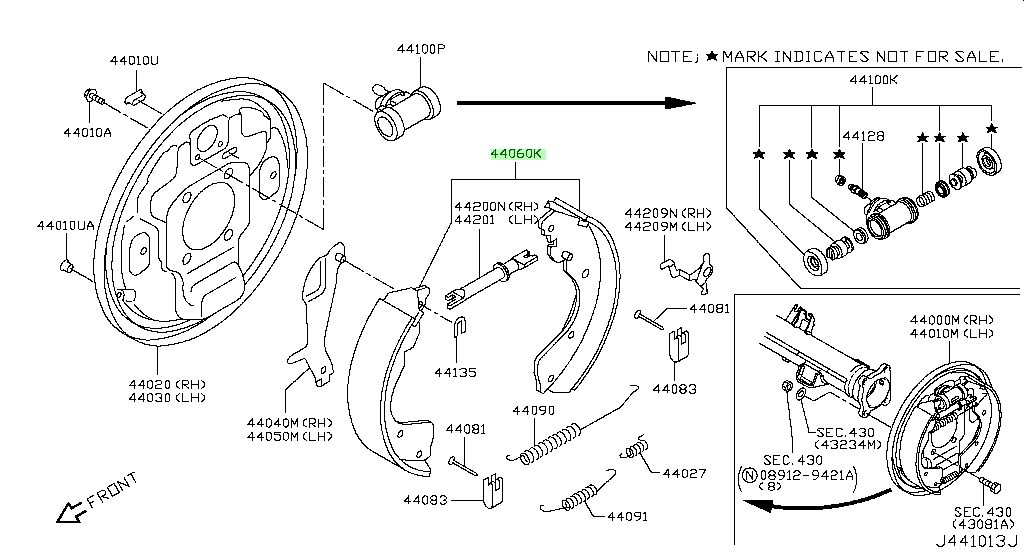 Guốc Phanh Sau / Má Phanh Sau Nissan Navara Mã phụ tùng D40604JA0A