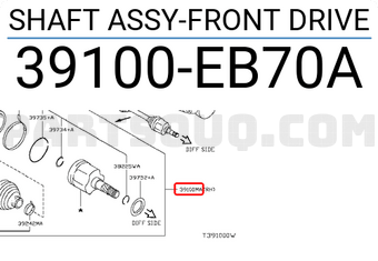 Cây Láp Nissan Navara Mã phụ tùng 39110EB70A