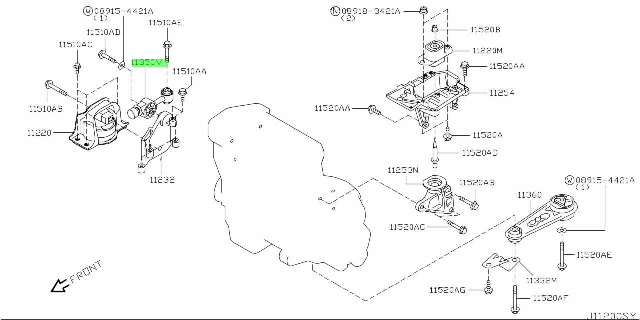 Chân Giằng Đầu Máy Số 8 Nissan Livina OEM 11350ED800-OE