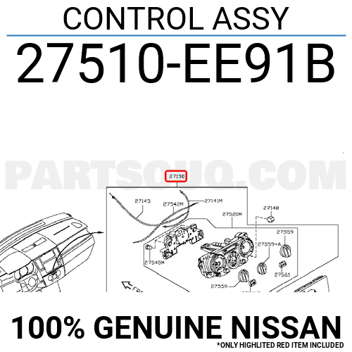 Cụm Điều Khiển Điều Hòa Nissan Tida Mã phụ tùng 27510EE91B