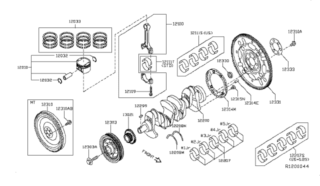 Bánh Đà 1.8- Cvt Nissan Livina Mã phụ tùng 12331ED00A