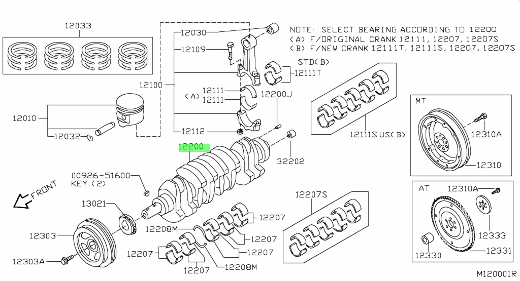 Trụ Cơ - Yd25ddti Nissan Navara Mã phụ tùng 122005X00A