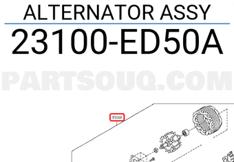 Máy Phát Điện Nissan Livina Mã phụ tùng 23100ED50A
