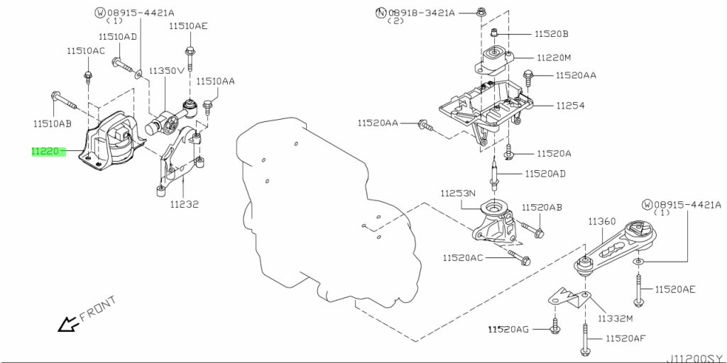 Chân Máy Thủy Lực Dầu Nissan Livina OEM 11210ED800-OE