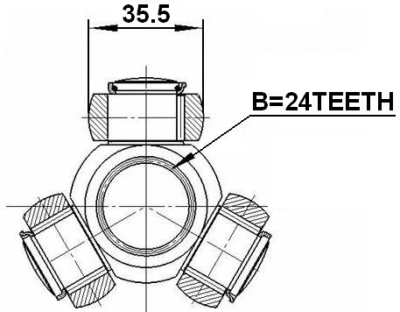 Láp Trong 25 X 23 X 40 Nissan Teana Mã phụ tùng 39711EN000