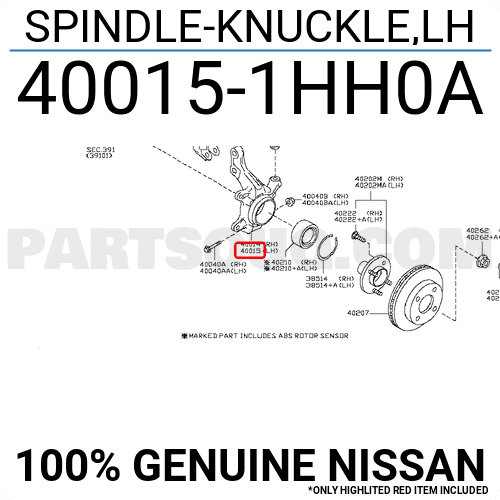Trụ Lái Phải / Ngõng May Ơ Phải Nissan Sunny Mã phụ tùng 400151HH0A