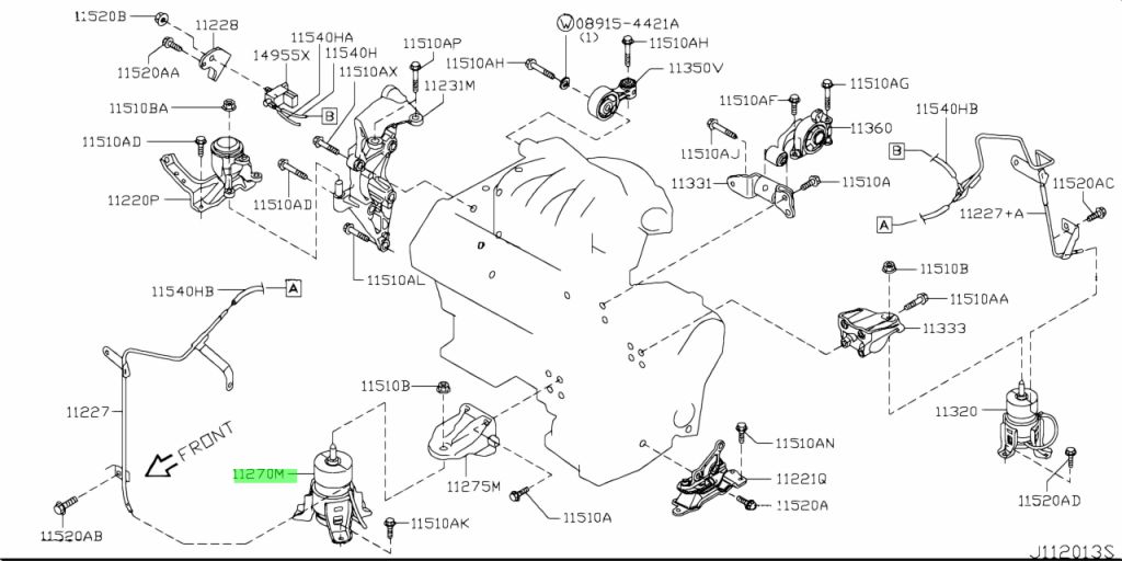 Chân Máy Thủy Lực 2.5L Nissan Teana OEM 11270JN00C-OE