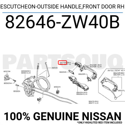 Đuôi Tay Mở Cửa Ngoài Trước Trái Nissan Livina Mã phụ tùng 82646CJ40A