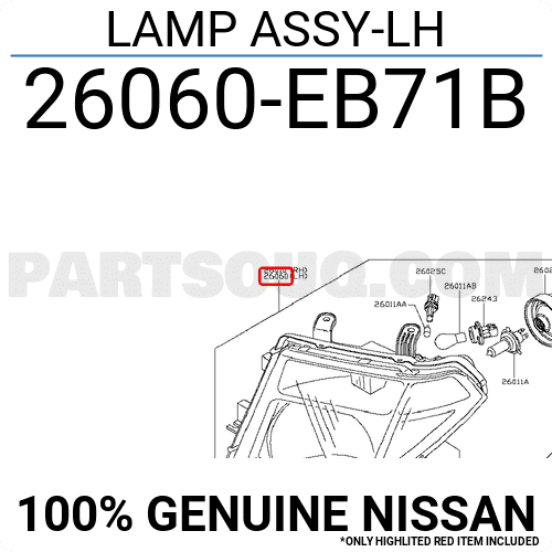 Đèn Pha Trái Nissan Navara Mã phụ tùng 26060EB71B