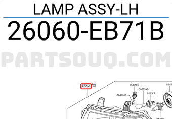 Đèn Pha Trái Nissan Navara Mã phụ tùng 26060EB71B