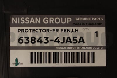 Lòng Dè Chắn Bùn Trái Nissan Navara Mã phụ tùng 638434ja5a