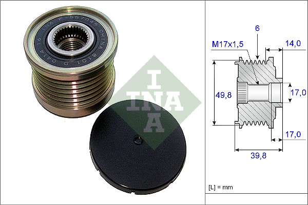Puly Máy Phát Nissan Livina OEM F-557045