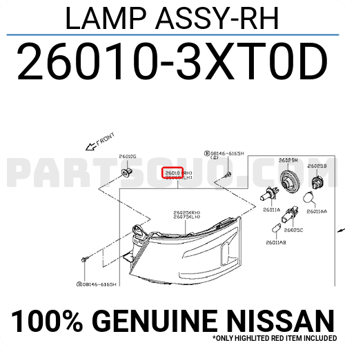 Đèn Pha Phải Nissan URVAN Mã phụ tùng 260103XT0D