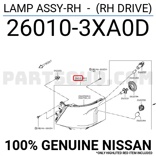 Đèn Pha Phải Nissan URVAN Mã phụ tùng 260103xa0d