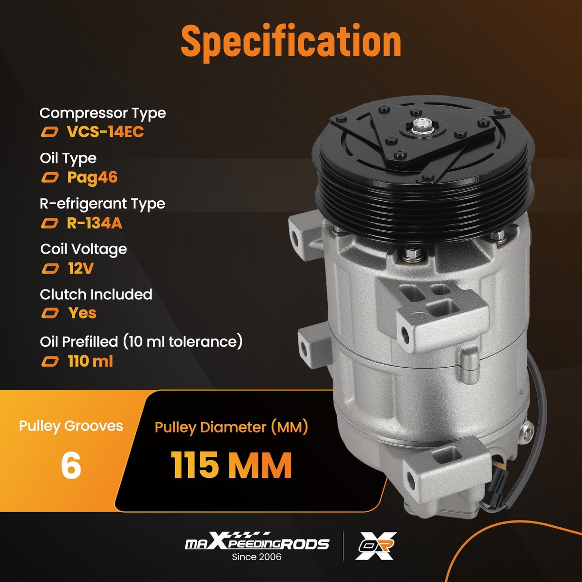 Van Đuôi Lốc Điều Hòa Nissan ALTIMA OEM VCS-14EC-OE