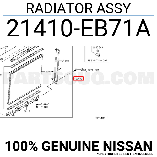 Két Nước Nissan Navara Mã phụ tùng 21410EB71A