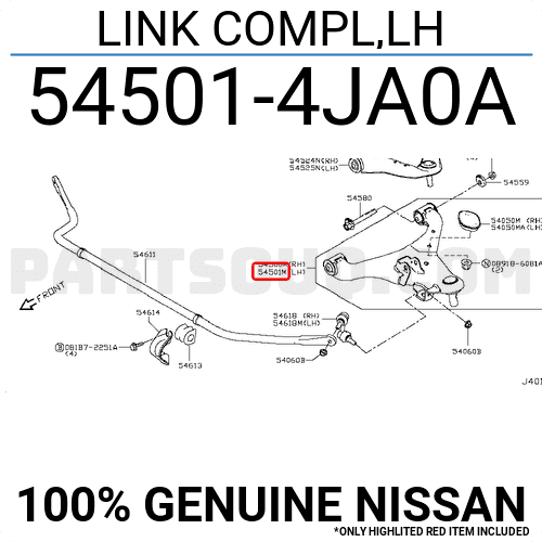 Càng A Dưới Trái Nissan Navara Mã phụ tùng 545014ja0a