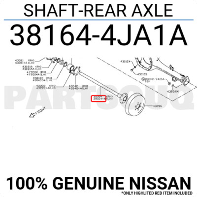 Cây Láp Cầu Sau Nissan Navara Mã phụ tùng 381644JA0A