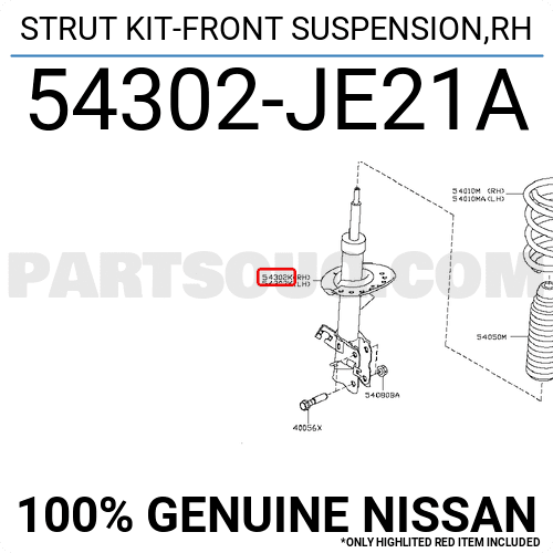 Giảm Xóc Trước Phải Nissan Teana Mã phụ tùng 54302JC02A