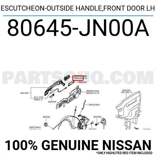 Đuôi Tay Mở Cửa Trước Trái Nissan Teana Mã phụ tùng 80645jn00c