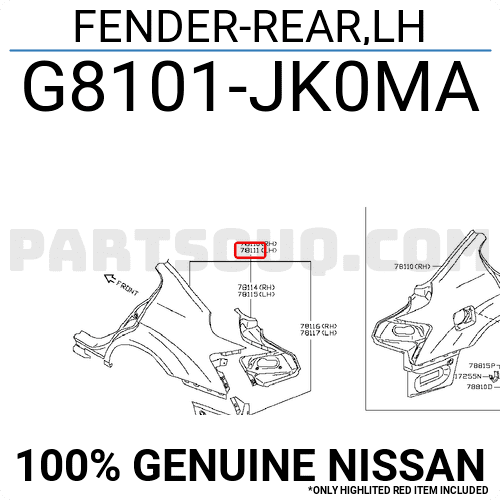 Hông Sau - Trái Nissan Teana OEM G8101JN0MA-OE