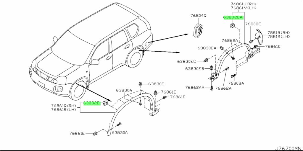 Kính Cánh Cửa Sau Phải Nissan Navara Mã phụ tùng 823004JG0A