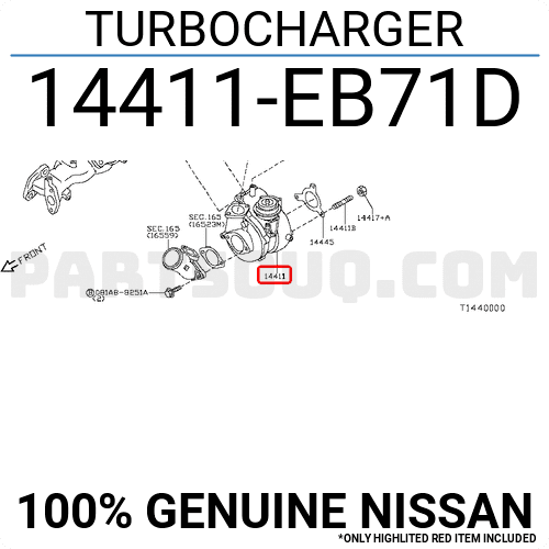 Turbo Nissan Navara OEM 14411EB71C