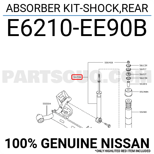 Giảm Xóc Sau Nissan Livina Mã phụ tùng E6210EE90B