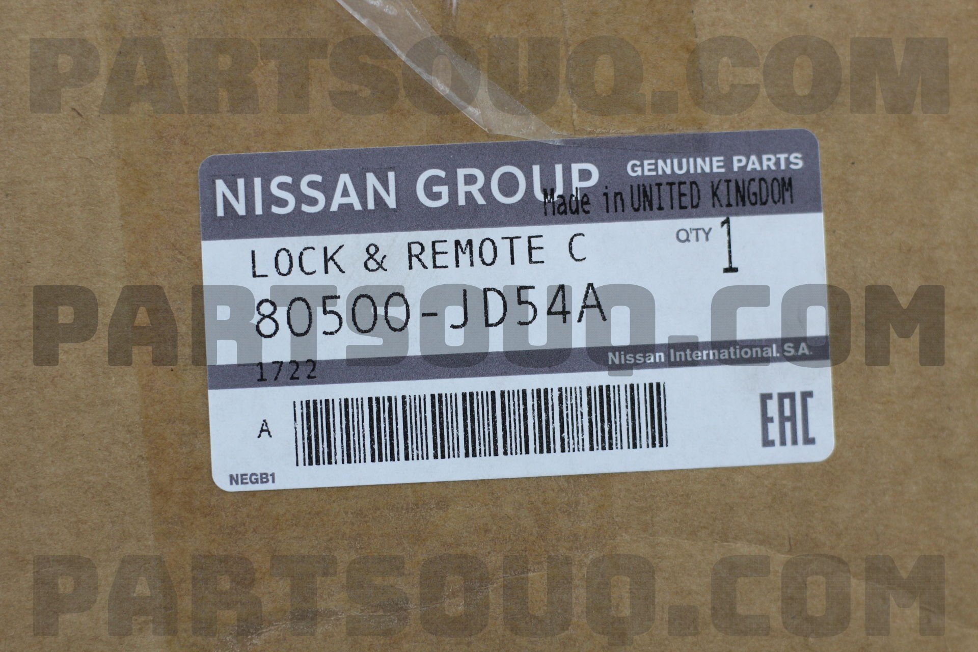 Ổ Khóa Ngậm Cánh Cửa Trước Phải Nissan Qashqai Mã phụ tùng 80500jd50d