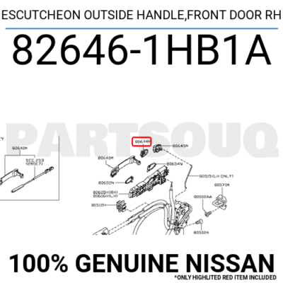 Đuôi Tay Mở Cửa Sau Trước Phải Nissan Sunny Mã phụ tùng 826461HB1A