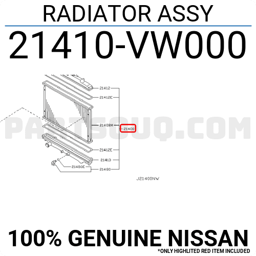 Két Nước At Nissan URVAN Mã phụ tùng 21410VW000