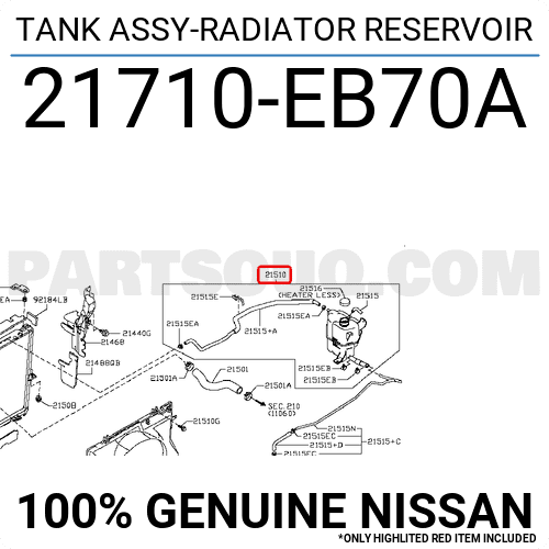 Bình Nước Phụ Nissan Navara Mã phụ tùng 21710EB70A